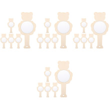 20Stk Unbemalter DIY Holzspiegel Khaki Kinder Handspiegel Zum Bemalen