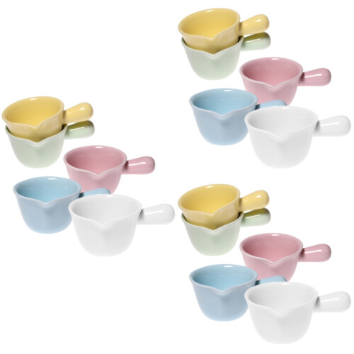 15Pcs Mini Ceramic Coffee Syrup Jugs Assorted Colors for Home Use