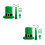 2Ensembles Costume Vert Saint Patrick Chapeau Cravate Décor Festif 8