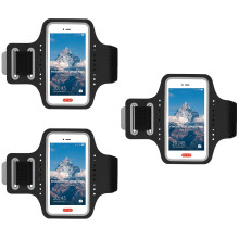 3Pièces Brassard Téléphone Sport Noir Confortable Résistant