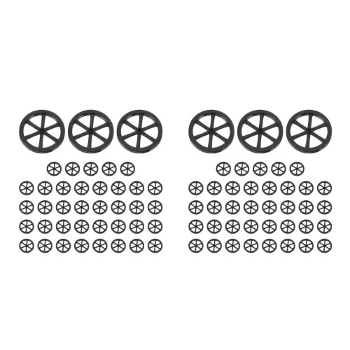 80Pièces Roues Plastique Noir Pour Assemblage Jouets Enfants
