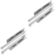4Pcs Cabinet Drawer Slides Heavy Duty Soft Close Silver Sliding Rails