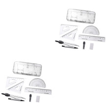 2Pcs Drawing Tool Compasses Set Ergonomic Head Assorted Color Math Kit