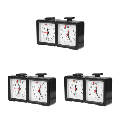 3Pcs Electronic Chess Clocks Black ABS Digital Game Timers