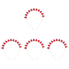 4Stk Leichtes Haarband Rot Party Kopfschmuck Für