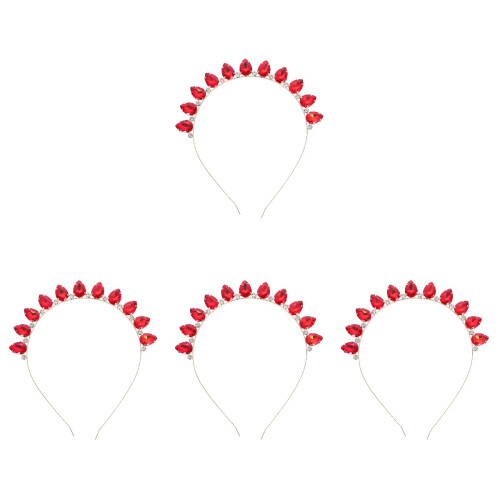 4Stk Leichtes Haarband Rot Party Kopfschmuck Für