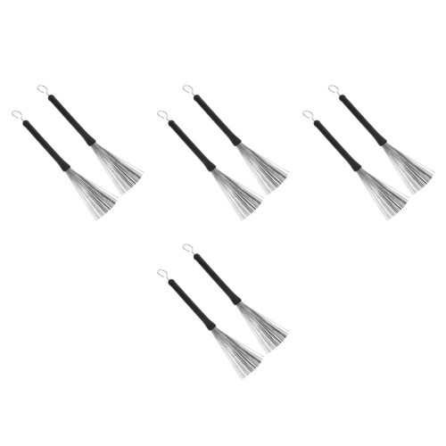 8Stk Retractable Drum Wire Brush Sticks Aus Schwarz Für Drum