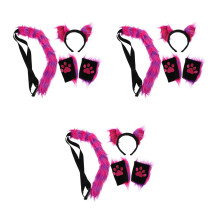 3Sets Leichtes Kunstfell Katzenkostüm Set Für Frauen Cosplay Party