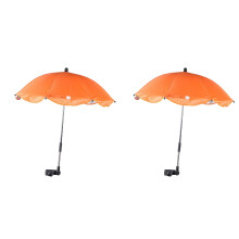 2Stk Stroller Uv-Schutz Orange Mit Klemme Für Kinderwagen