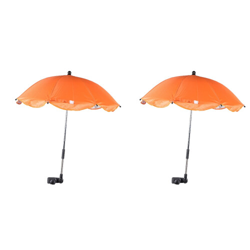 2Stk Stroller Uv-Schutz Orange Mit Klemme Für Kinderwagen