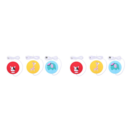 6Pcs USB Charging Silicone Coffee Cup Heating Coasters Assorted Colors