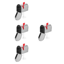 4Pièces Boîtes Aux Lettres Mini Fer Argentées Polyvalentes Décoration