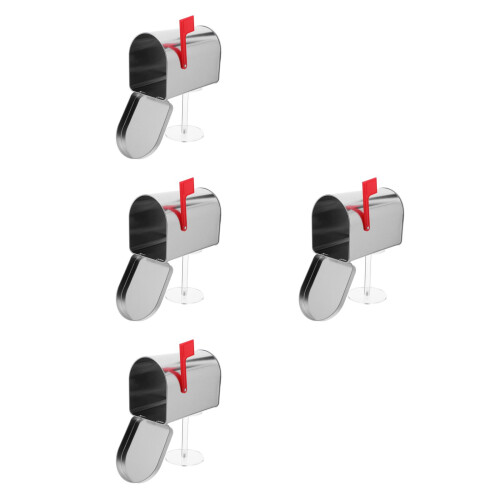 4Pièces Boîtes Aux Lettres Mini Fer Argentées Polyvalentes Décoration