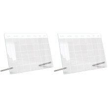 2Sets Klarer Acryl-Schreibtisch-Memo Board Trockenlöschbare Notiztafel