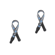 2Stk Gitarrengurt Blau Baumwolle Thickened Strap Verstellbar Für Bass