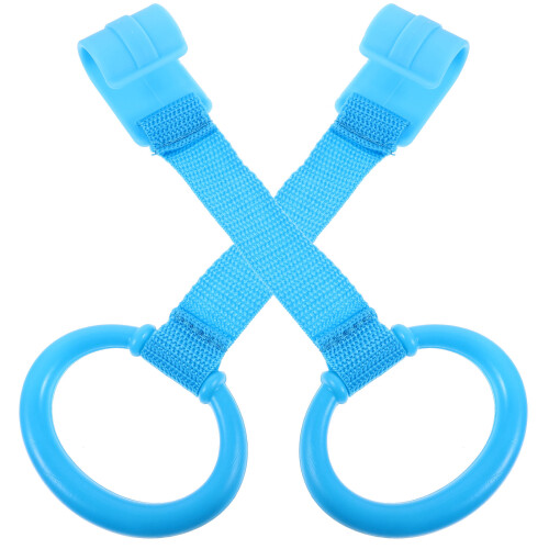 10Pcs Infant Pull Rings Blue Multi-Use Crib Hand Holders for Toddlers 1