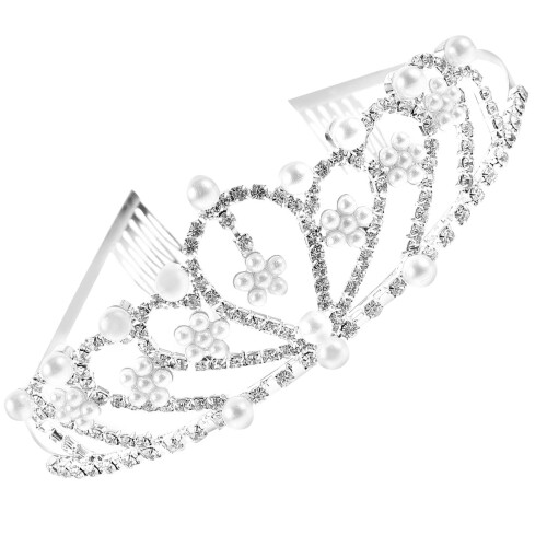 4Stk Silberne Brautkrone Aus Legierung, Hochzeits-Accessoire 1