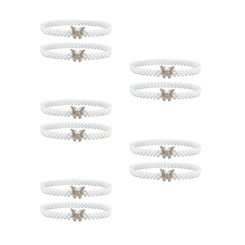 10Stk Perlen Waistchain Elastisch Mit Weiß Für Damen