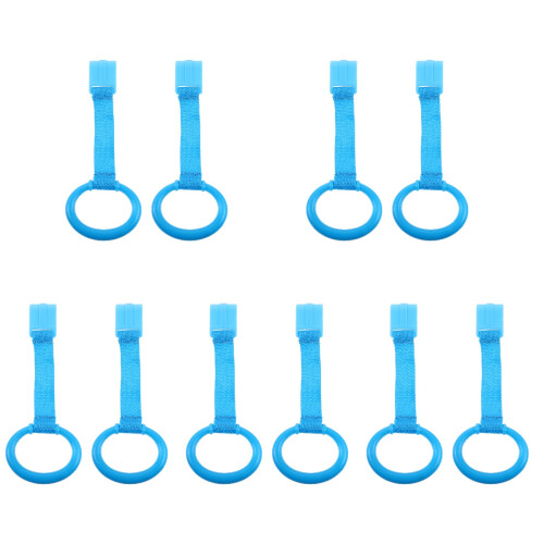 10Pcs Infant Pull Rings Blue Multi-Use Crib Hand Holders for Toddlers 2
