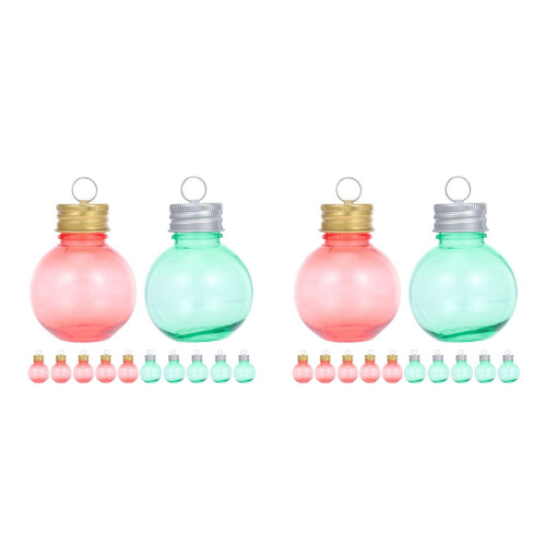 24Pcs Clear Round Plastic Baubles for DIY Crafting Wedding Party