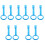 10Pcs Infant Pull Rings Blue Multi-Use Crib Hand Holders for Toddlers 4