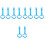 10Pcs Infant Pull Rings Blue Multi-Use Crib Hand Holders for Toddlers 5