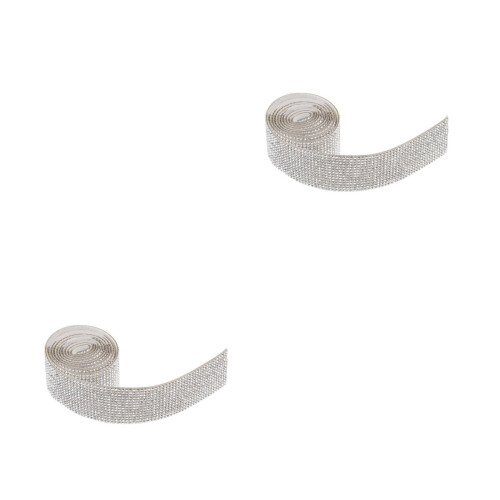 6Rolls Self-Adhesive Diamond Strap Silver Ribbon for Craft Supplies