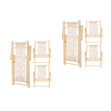 6Pièces Chaise Miniature Bois Beige Pour Jardin Déco Micro-Paysage