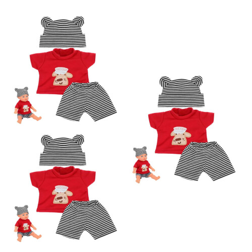 3Ensembles Vêtements Doux Coton Pour Jeu Décoratif