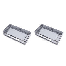 2Pièces Cache- Prise Étanche ABS Gris Protection Murale
