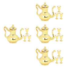 4Sets Gold Mini Aus Metall Realistische Puppenhaus Miniaturen