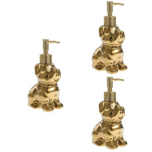 3Stk Handseifenspender Keramik Gold, Robust, Modern, Nachfüllbar