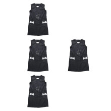 4Pcs Waterproof Black Pet Grooming Aprons for Salon and Home Use