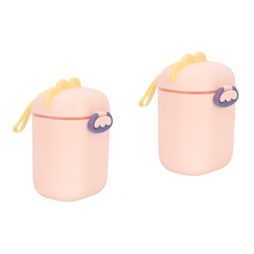 2Stk Reise Milchpulverbox Pink Mit