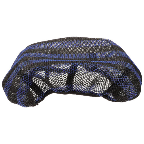 4Pcs Polyester Mesh Motorcycle Seat Covers Blue Breathable Cushion