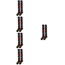 5Paare Elastische Schwarze Clownstrümpfe Overknee Für Kostüm Tanz