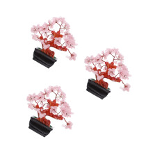 3Pièces Arbres Mini Cristal Roses Pour Bureau - Symbole De Chance