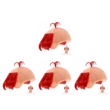 4Pcs Costume Orange Bald Cap Adult Wigs Funny Cosplay Party Props