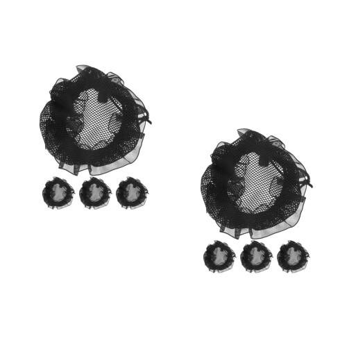 8Pièces Résille À Chignon Noir Fille, Filets Confortables Pour Ballet
