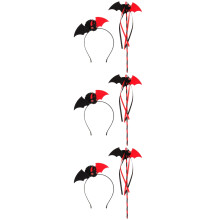 3Sets Halloween Haarreif Set Mit Fledermaus , Plastik, Bunt