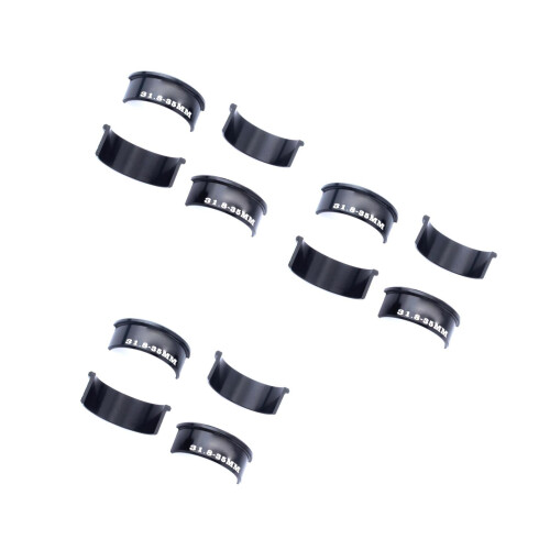 12Pièces Adaptateurs Aluminium Noir Conversion Guidon 31,8 À 35Mm