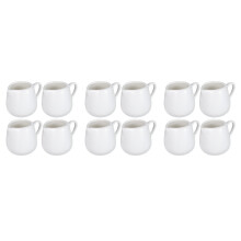 12Pièces Saucières Miniatures En Céramique Blanche Avec Anse Pratique
