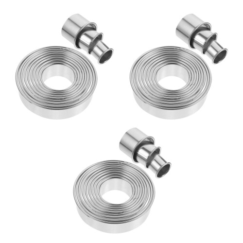 36Pcs Stainless Steel Cooking Rings Muffin Baking Tool Silver