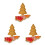 6Pièces Plateau Sapin De Multi Compartiments Marron Clair 1