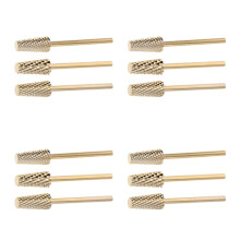 12Pcs Golden Carbide Nail Drill Bits for Acrylic Removal and Polishing
