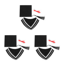 3Ensembles Accessoires Graduation Ours En Peluche Chapeau Col Variés