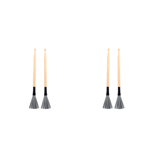 4Pièces Balais Acier Et Bois Beige Pour Batterie Polyvalents