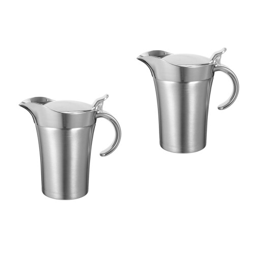 2Pièces Pot À Sauce Thermique Argent Anti-