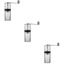 3Pcs Portable Hand Coffee Mill Transparent Manual Grinder for Home Use