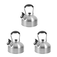 3Pcs Silver Stainless Steel Whistling Tea Kettle for Stovetop